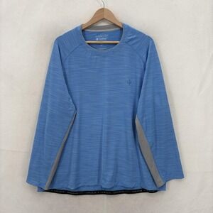 Coolibar Shirt Mens 2XL Blue Long Sleeve Ultimate Rash Guard Swim Sun UPF 50+